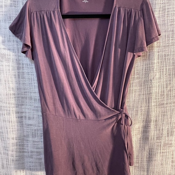 Flutter sleeve wrap blouse, knit wrap top loft - Picture 5 of 5